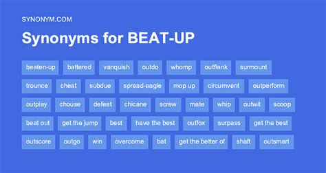 another word for beat up.